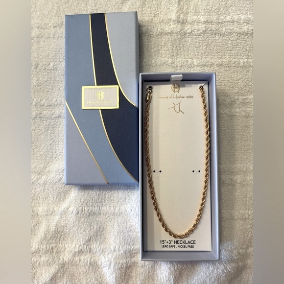 House of Harlow rope chain necklace NEW. Gold tone. Box included - Picture 5 of 5